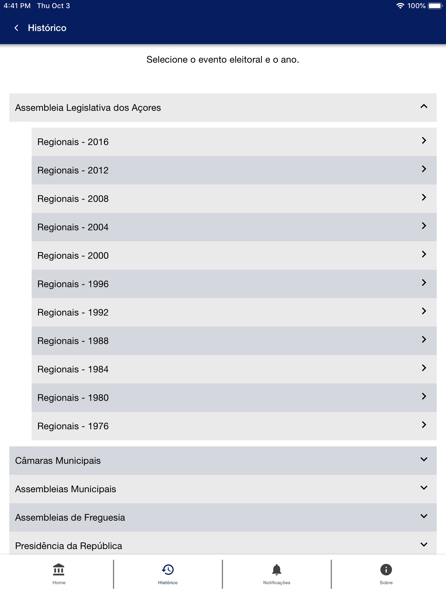 Eleições Açores screenshot 3
