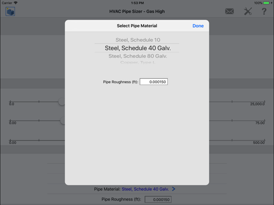 Screenshot #4 for HVAC Pipe Sizer - Gas High