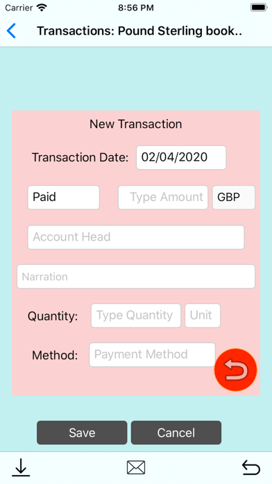 Pocket CashBook Screenshot