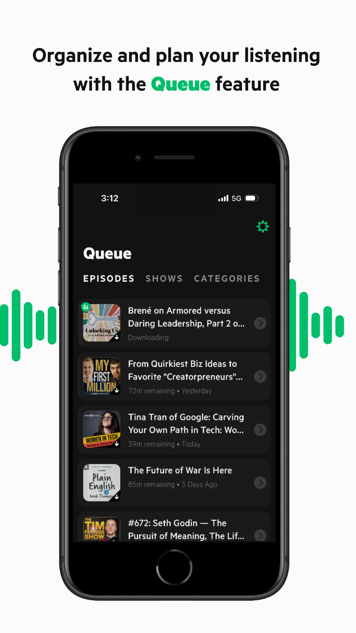 Screenshot do app Castro Podcast Player