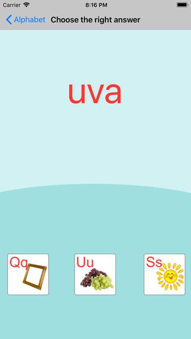 Italian Alphabet Cards Screenshot