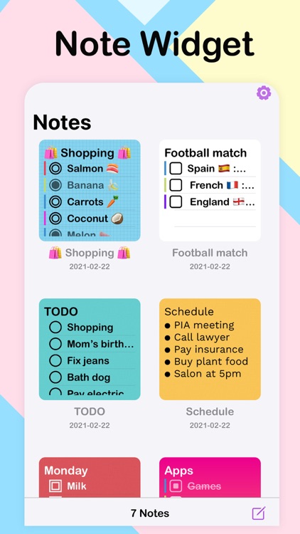 Sticky Notes Memo Widget