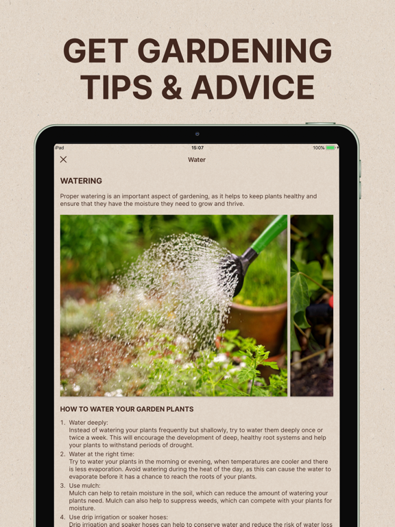GARDENIZE Plant Care Gardening iPad screenshot 6 - Lifestyle app