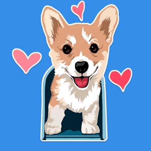 Corgi Dog top emoji & stickers icon