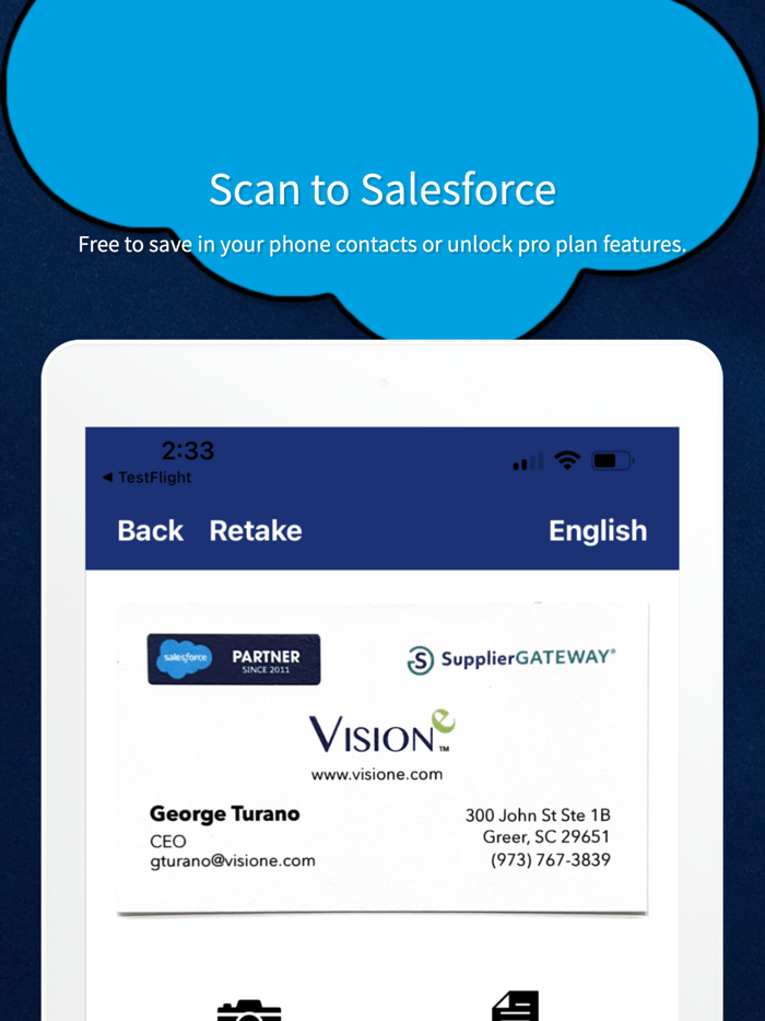 Visione Scan and Business Cards