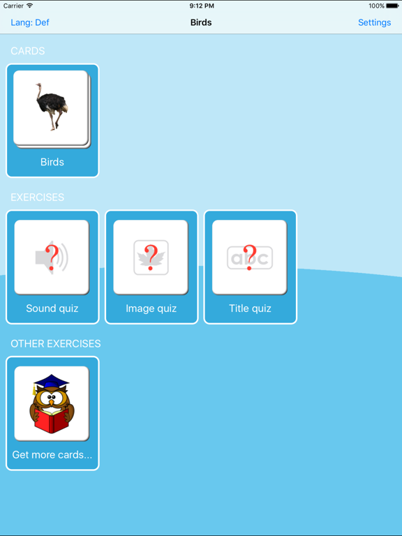 Birds Learning Cards