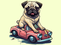 Funny Cartoon Pug