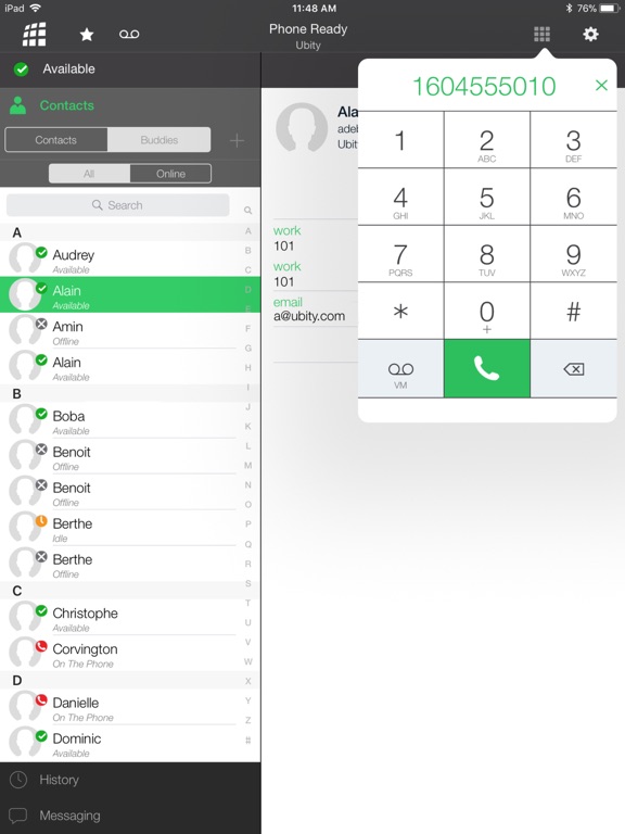 Ubity UC Mobile iPad screenshot 4 - Productivity app