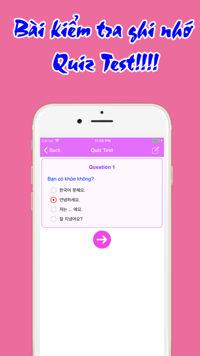 Tiếng Hàn Giao Tiếp Cơ Bản iPhone screenshot 5 - Education app