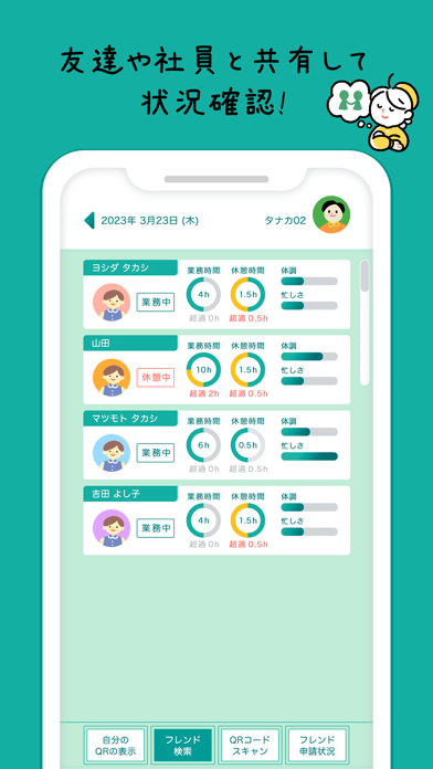タイムカード みんなで勤怠管理 フレンドと共有のおすすめ画像3