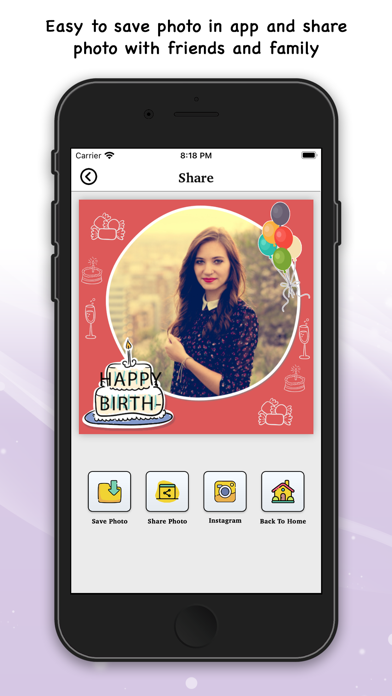 Birthday Photo Frame & Sticker Screenshot