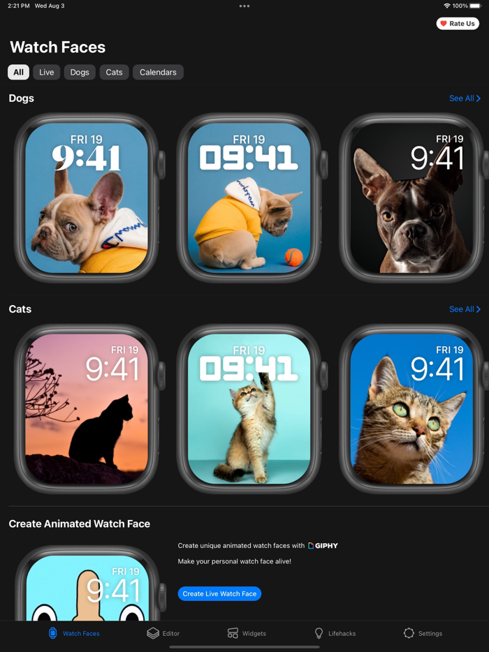 Watch Faces Gallery and Creator