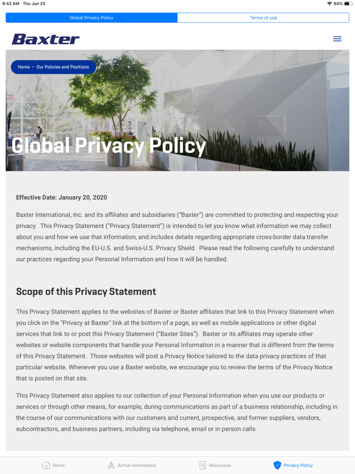 Baxter In Service - US