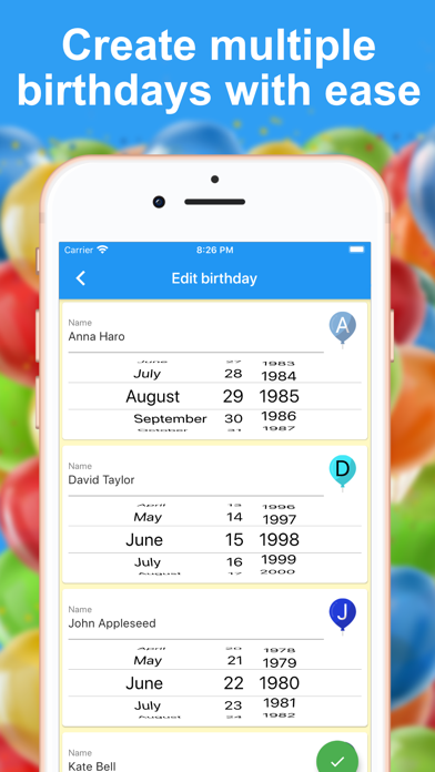 Birthday calendar and reminder Screenshot