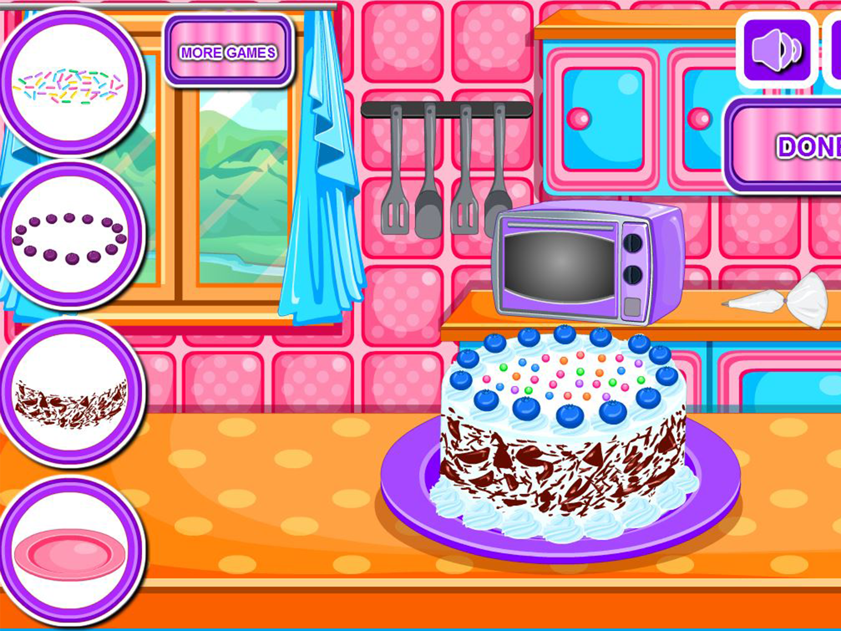 Baking black forest cake games