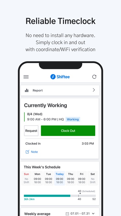 Shiftee - Schedule & Timeclock