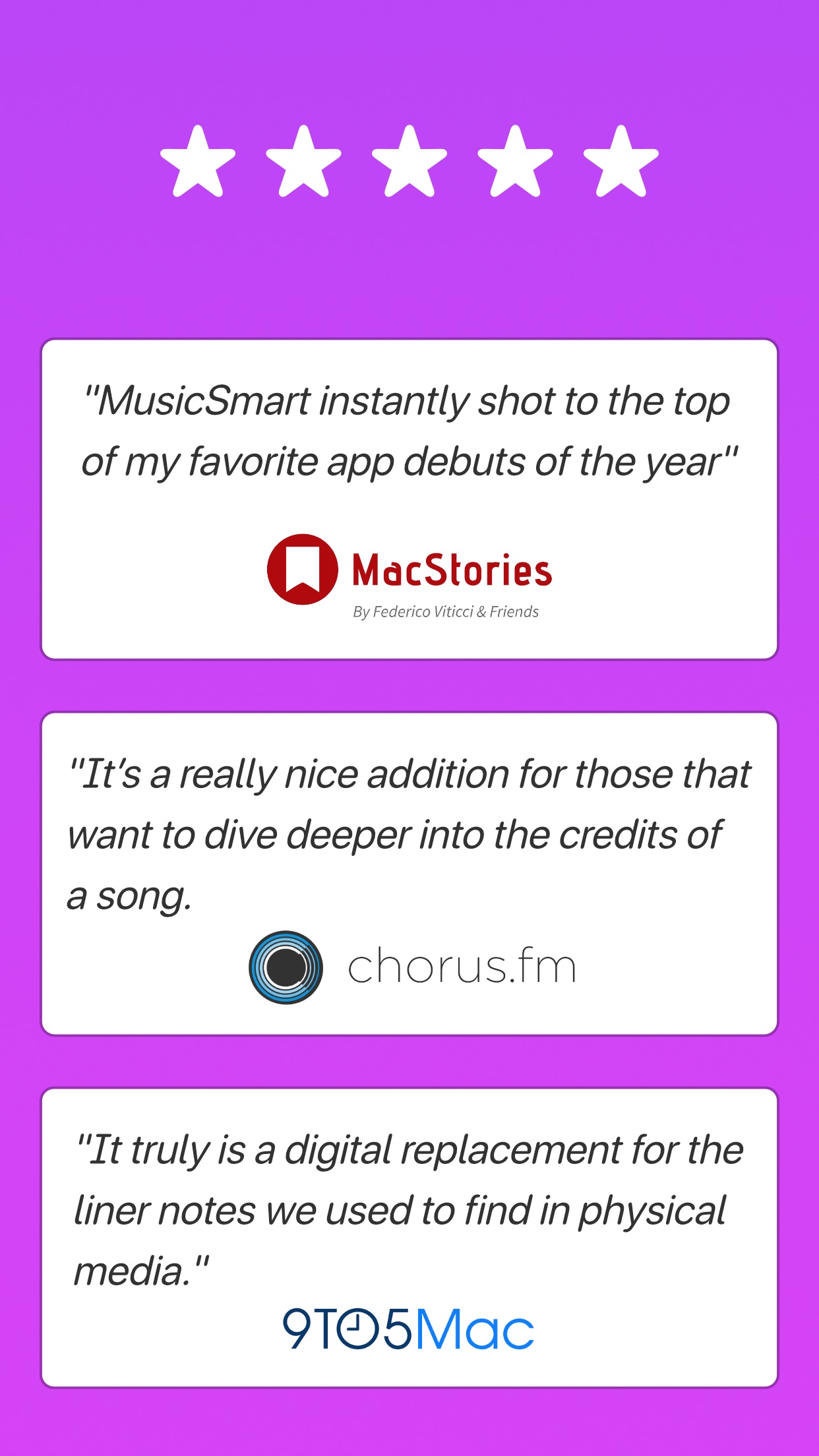 Screenshot do app MusicSmart - Liner Notes