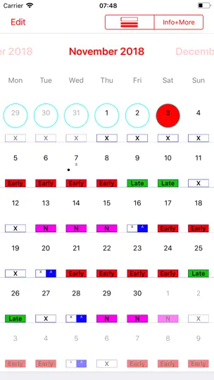 Captura de pantalla de Roster-Calendar en iPhone 1