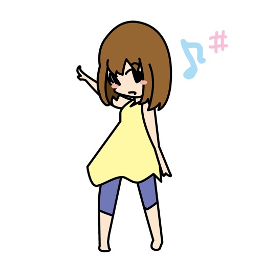 Girl dancing sticker icon