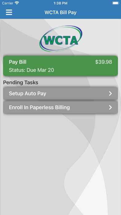 WCTA Bill Pay Screenshot