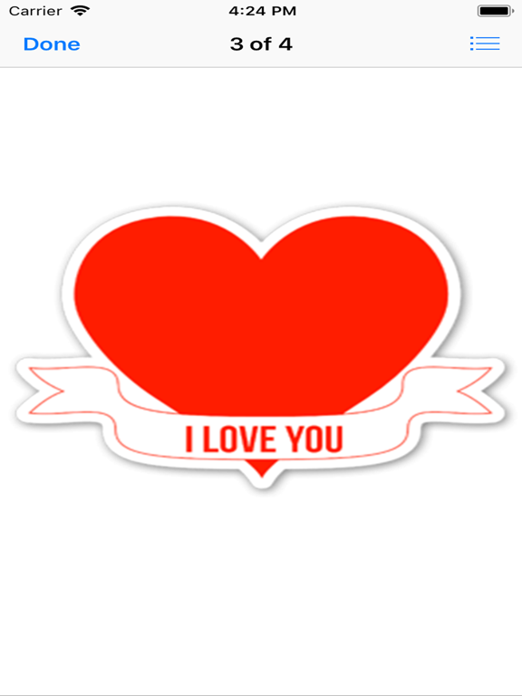 love you stickers iPad screenshot