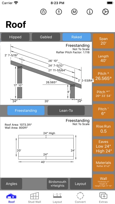 RoofCalc - Roofing Calculator Screenshot