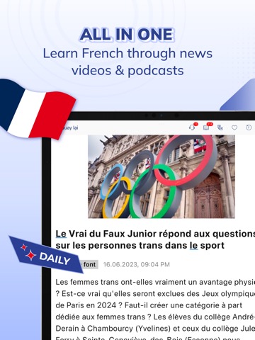 Todaii: Learn French by Newsのおすすめ画像1