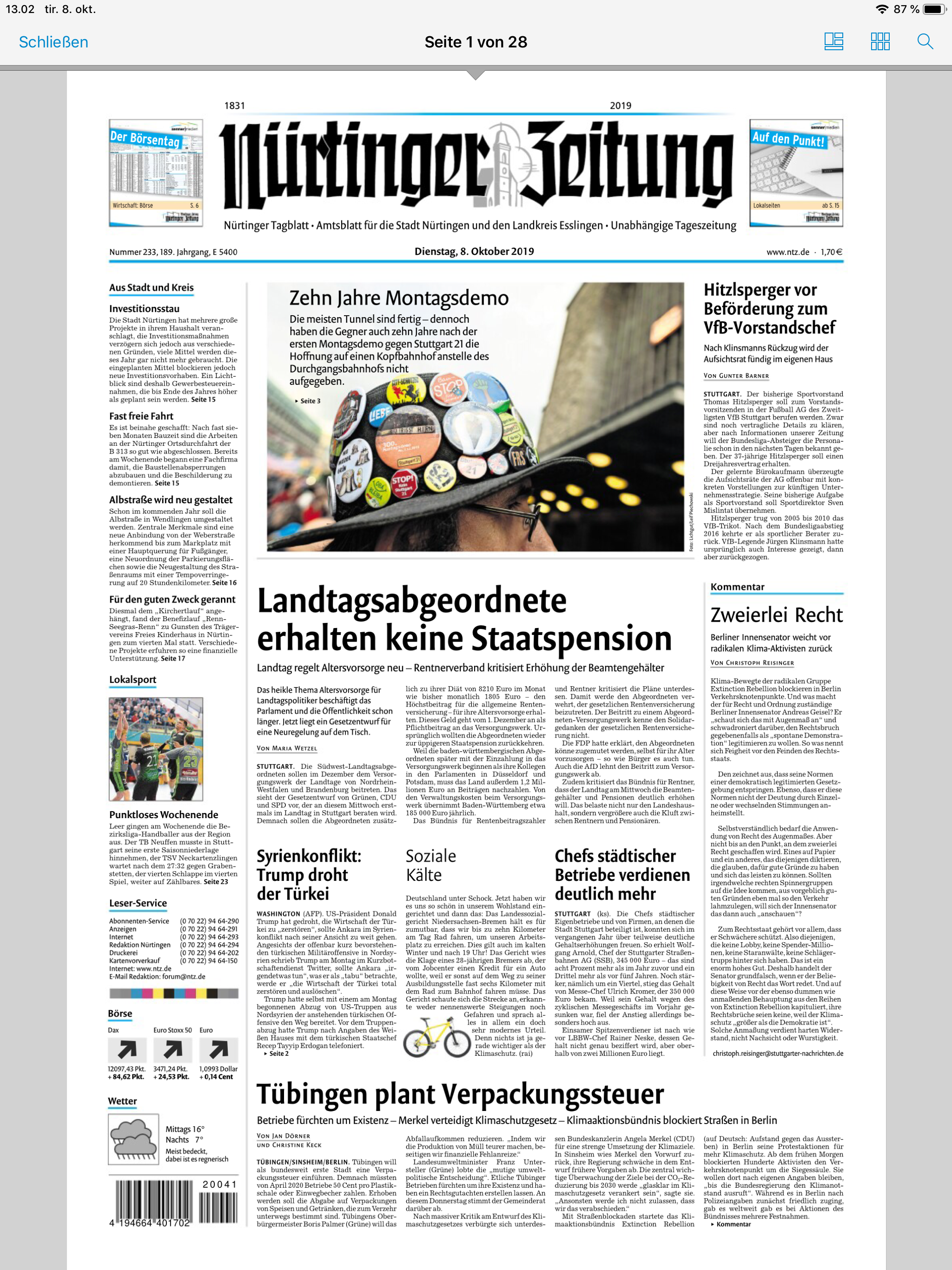 Nürtinger Zeitung digital