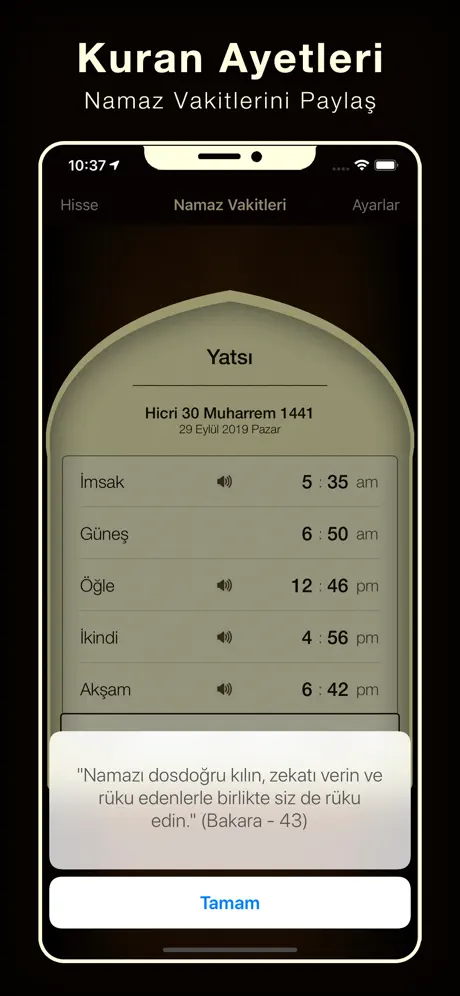 Namaz Vakitleri - Ezan Alarmi