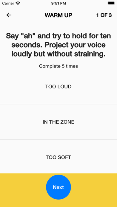 Loud and Clear Voice Fitness Screenshot