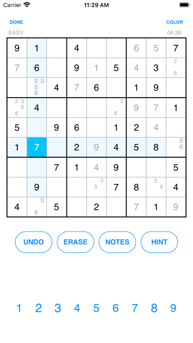 Screenshot #1 pour Simple Sudoku Game