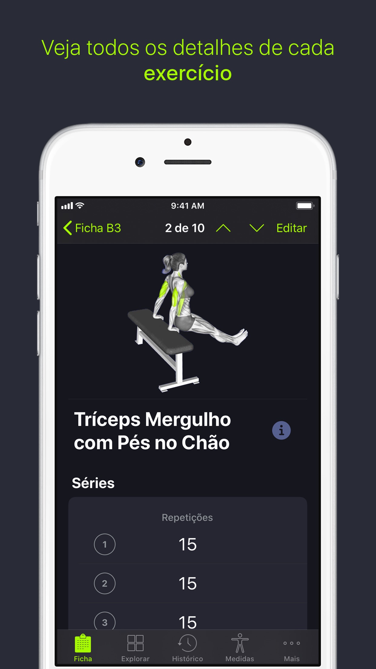 Screenshot do app SmartGym: com Treinos em Casa