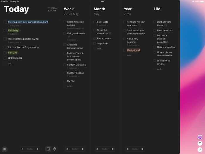 Timestripe goal manager