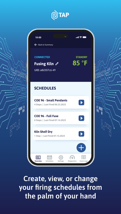 TAP Kiln Control Mobile Screenshot