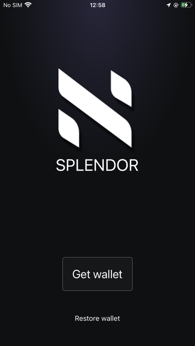 Splendor wallet Screenshot