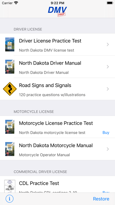North Dakota DMV Test Prep Screenshot