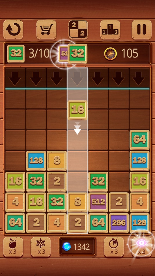 #3. Merge Numbers : Wooden edition (iOS) By: PLAYTOUCH