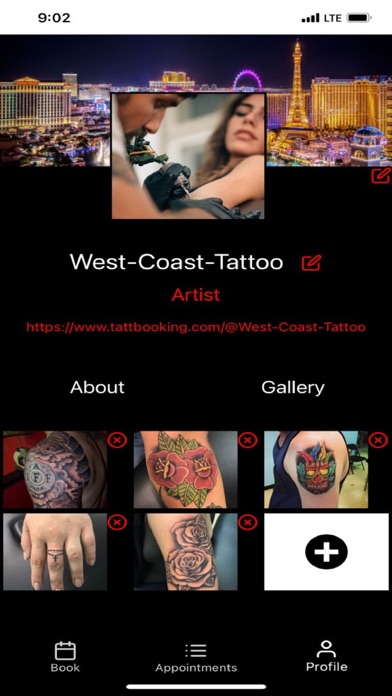 TattBook Appointment App Screenshot