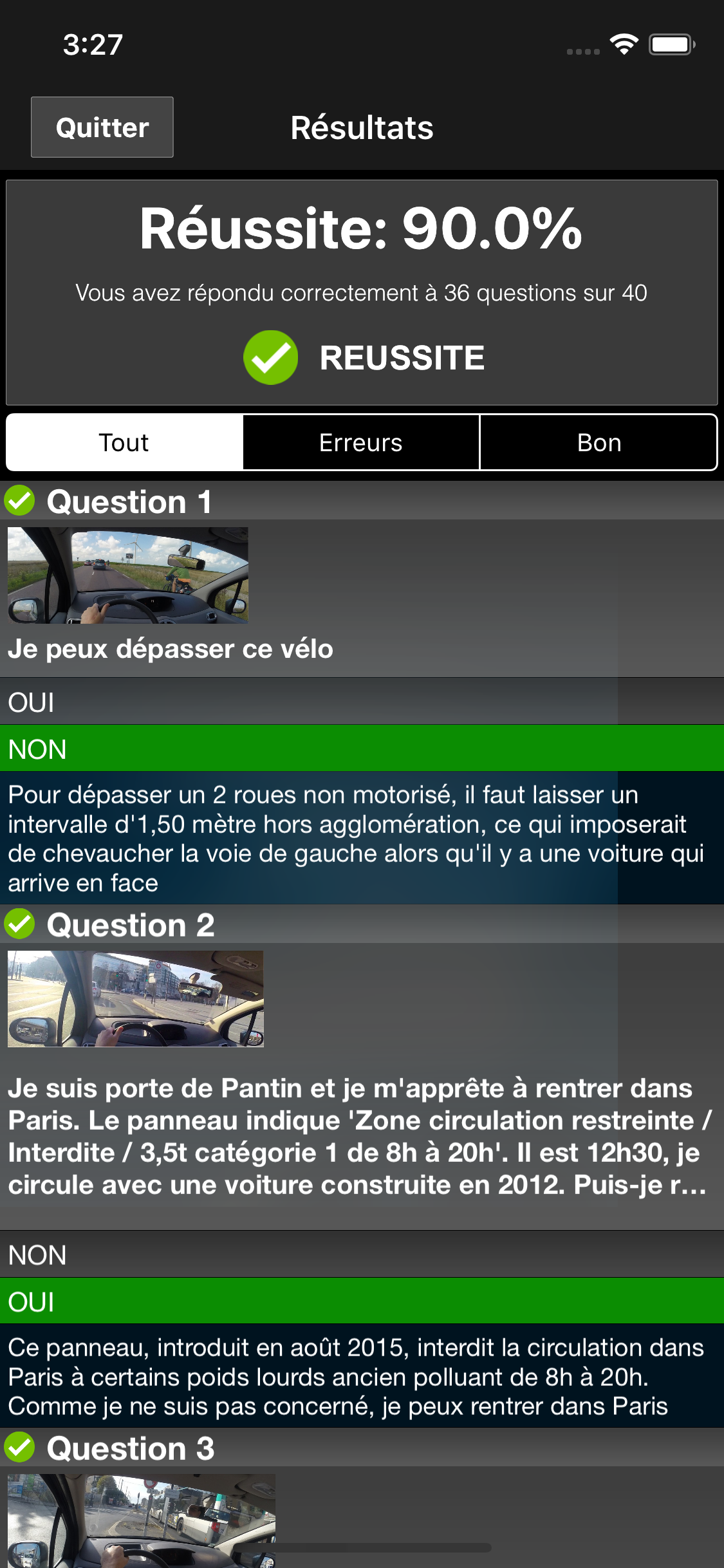 Quiz Code de la Route screenshot 3