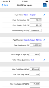 HVAC Pipe Sizer - Liquid screenshot