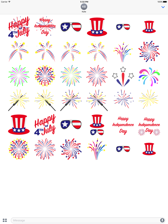 Independence Day 2017 iPad screenshot 1 - Stickers app