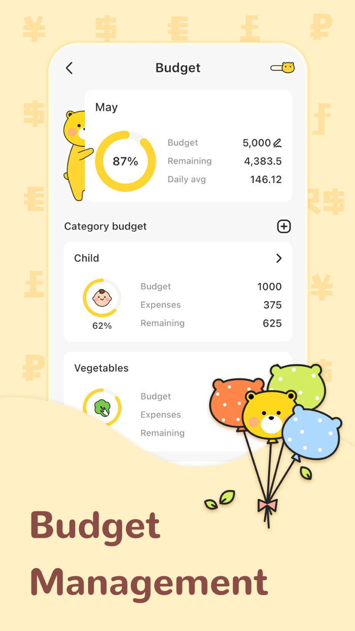 Money Manager Bills and Budget