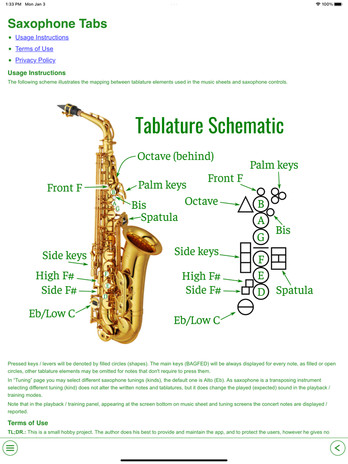 Saxophone Tabs