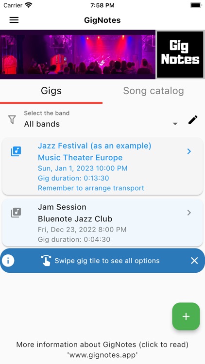 GigNotes Music Setlist Manager