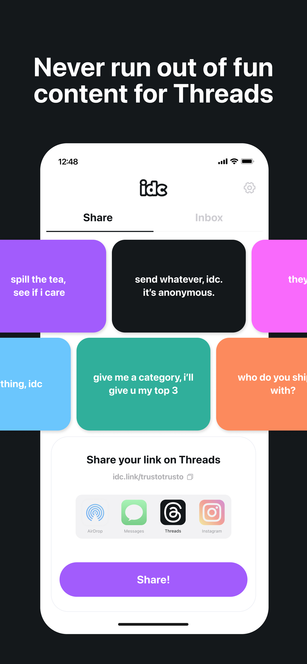idc - questions for threads