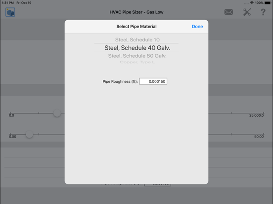 Screenshot #5 for HVAC Pipe Sizer - Gas Low