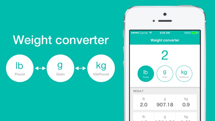 Weight Converter for lb,kg,g