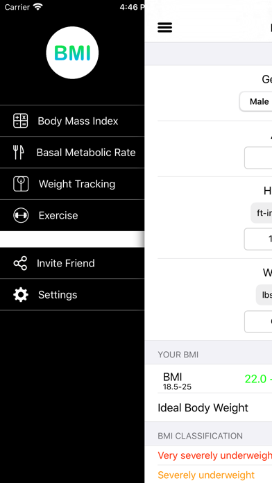 Screenshot #2 pour BMI et BMR calculatrice