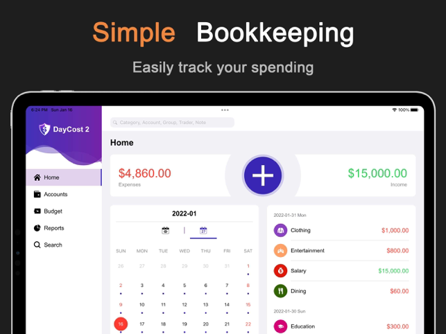 DayCost 2 - Personal Finance Screenshot