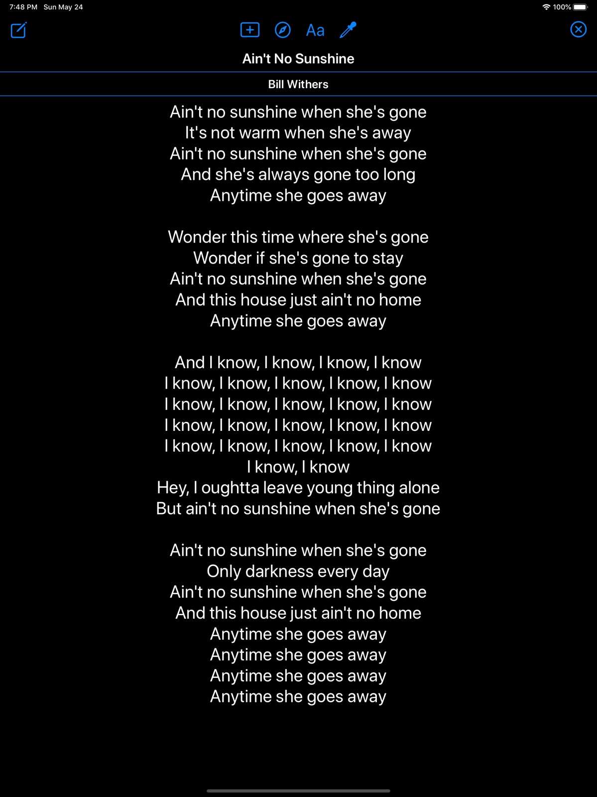 Julia Lyrics ipad screenshot 1